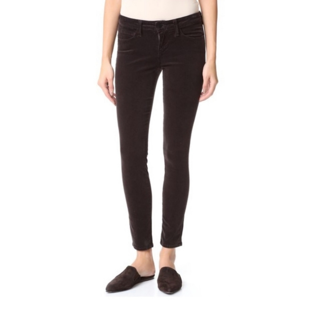 L'AGENCE Chantal skinny zip corduroy jeans gray